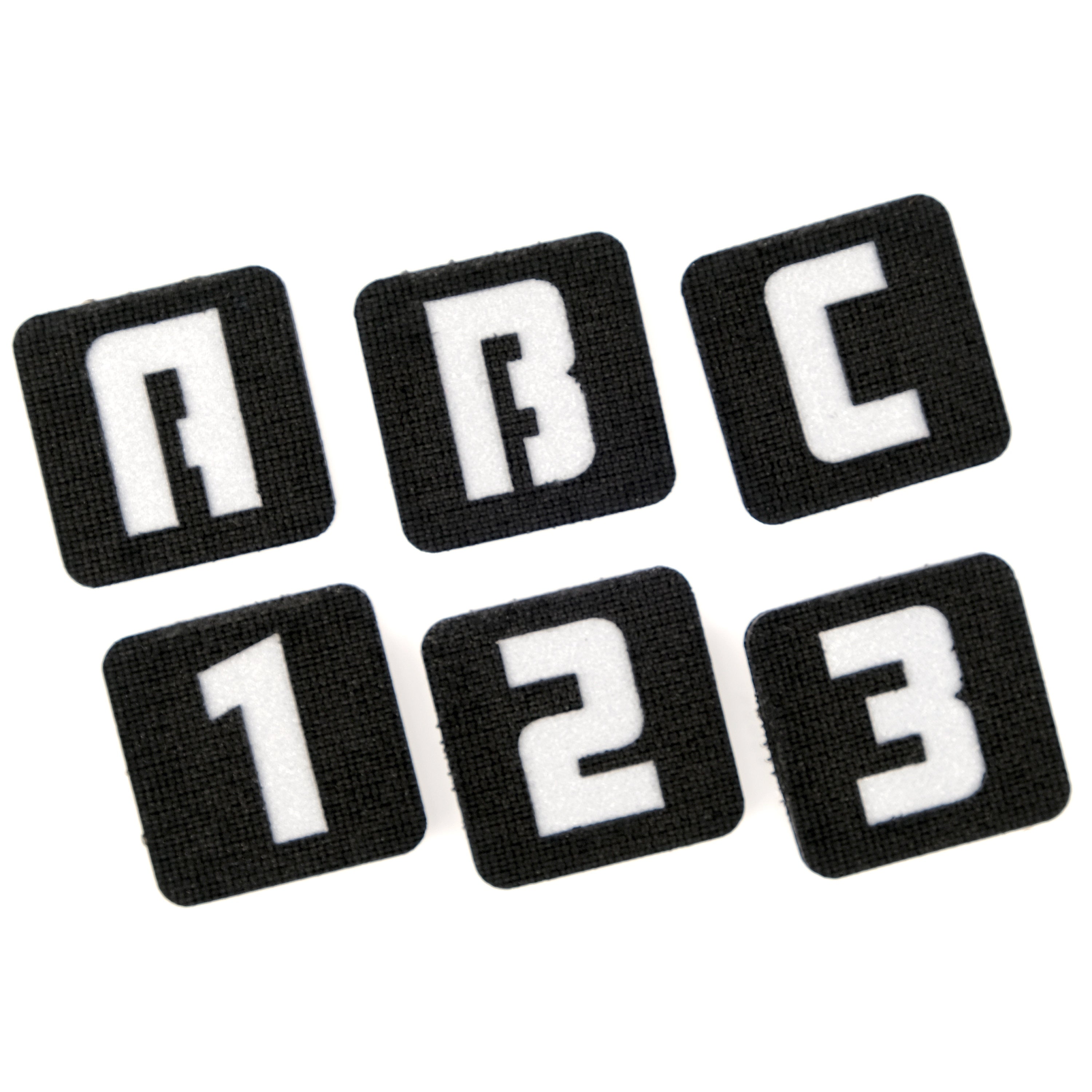 Mini Black and Reflective Silver Alpha-Numeric Tactical Patches