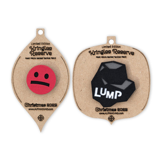 Sad Face and Coal Lump Tactical Patch Christmas Ornament Set