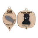Fish and Bigfoot Tactical Patch Christmas Ornament Set