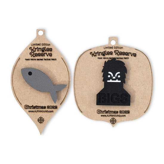 Fish and Bigfoot Tactical Patch Christmas Ornament Set