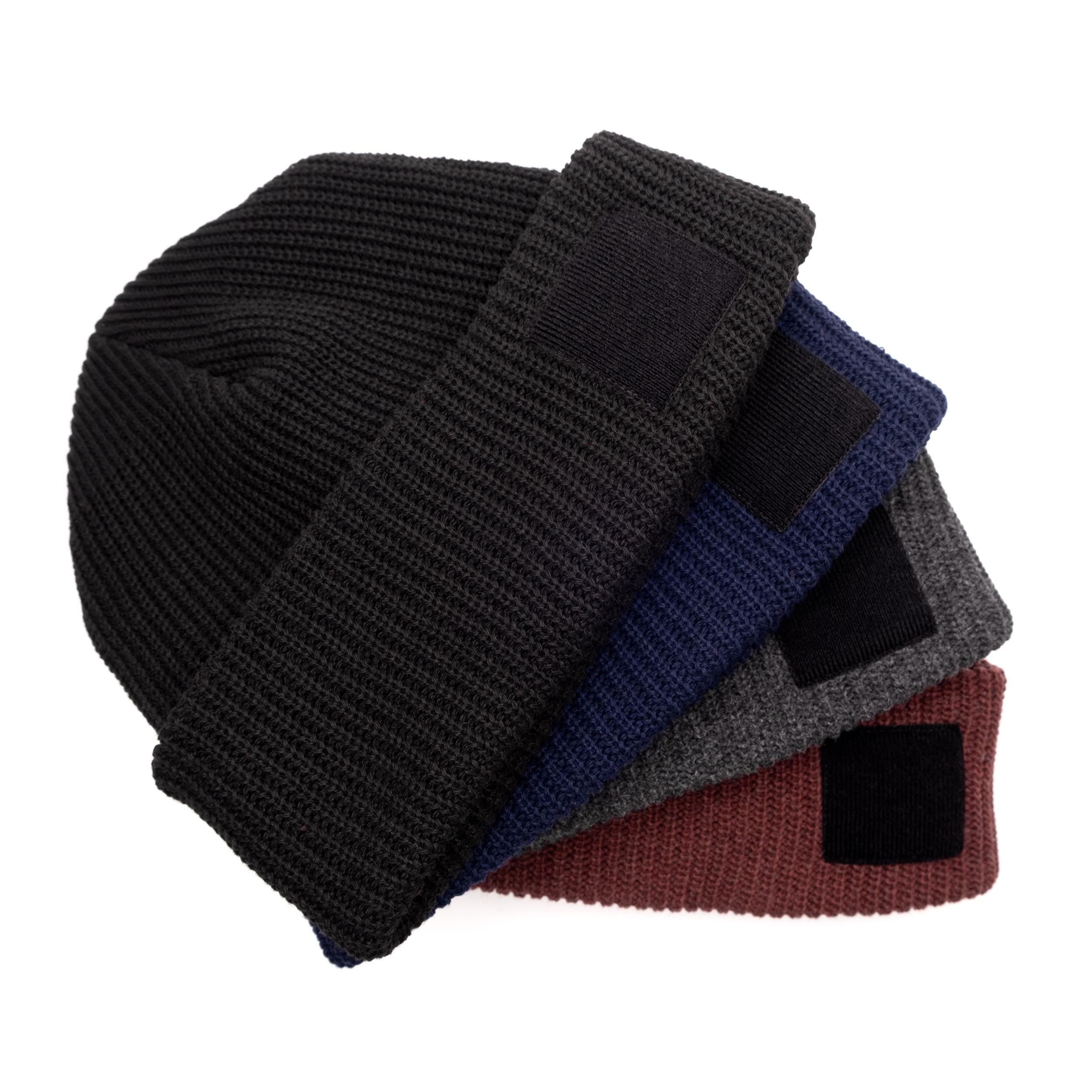 ECO-Wool Watch Caps with 2X2 Patch Panel
