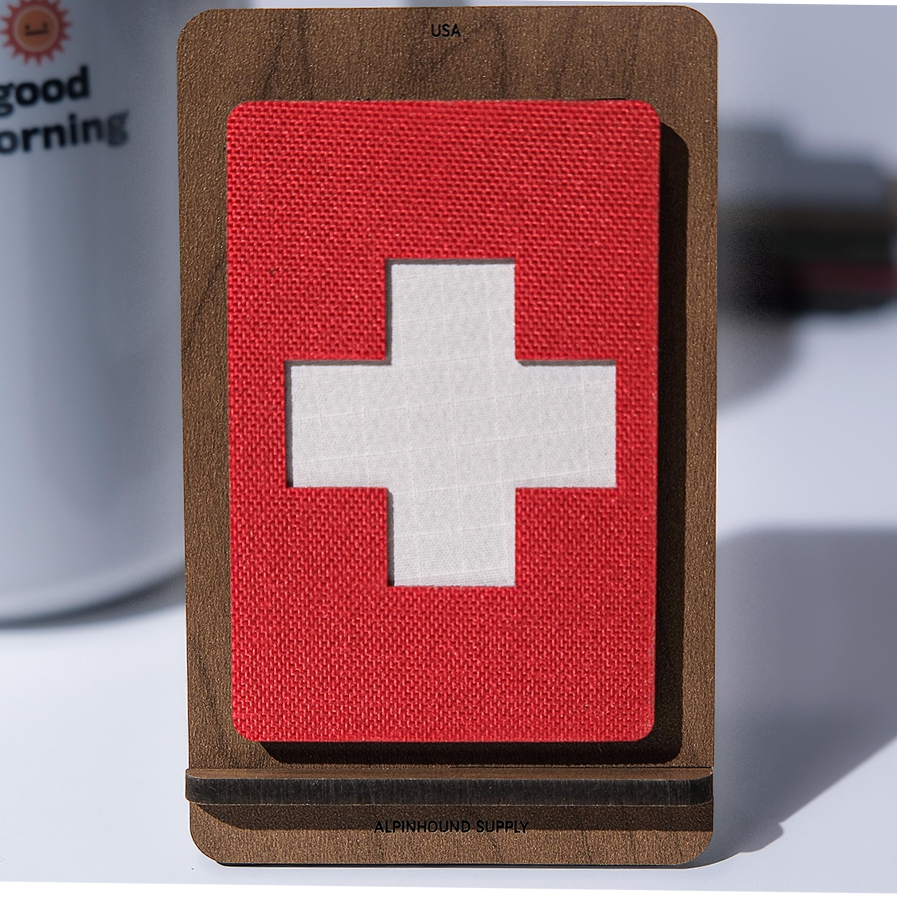 Wooden Display Stand for 3X2 Tactical Patch