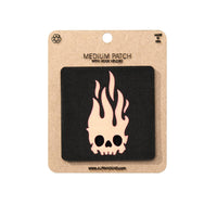 Flaming Skull Reflective Tactical Patch 2X2