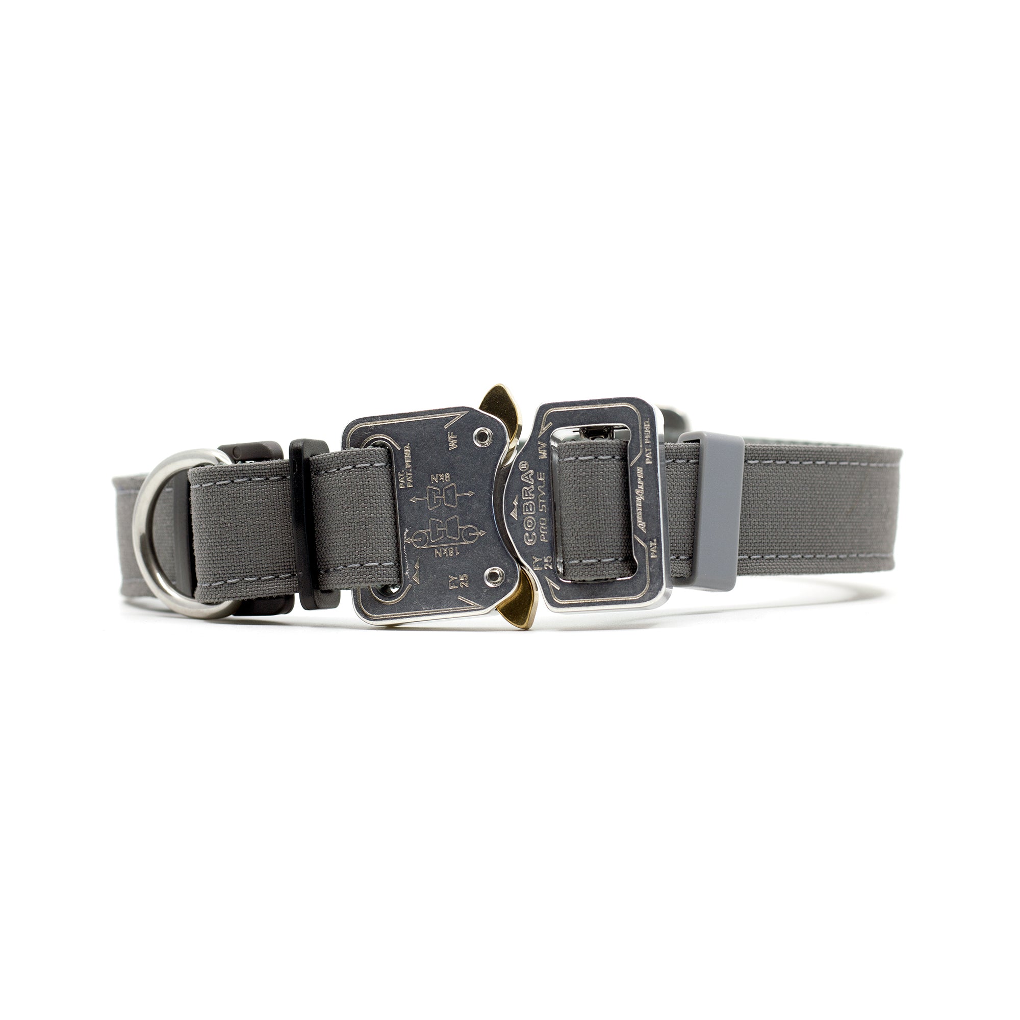 Tactical Cobra Dog Collar with Handle - Wolf Gray