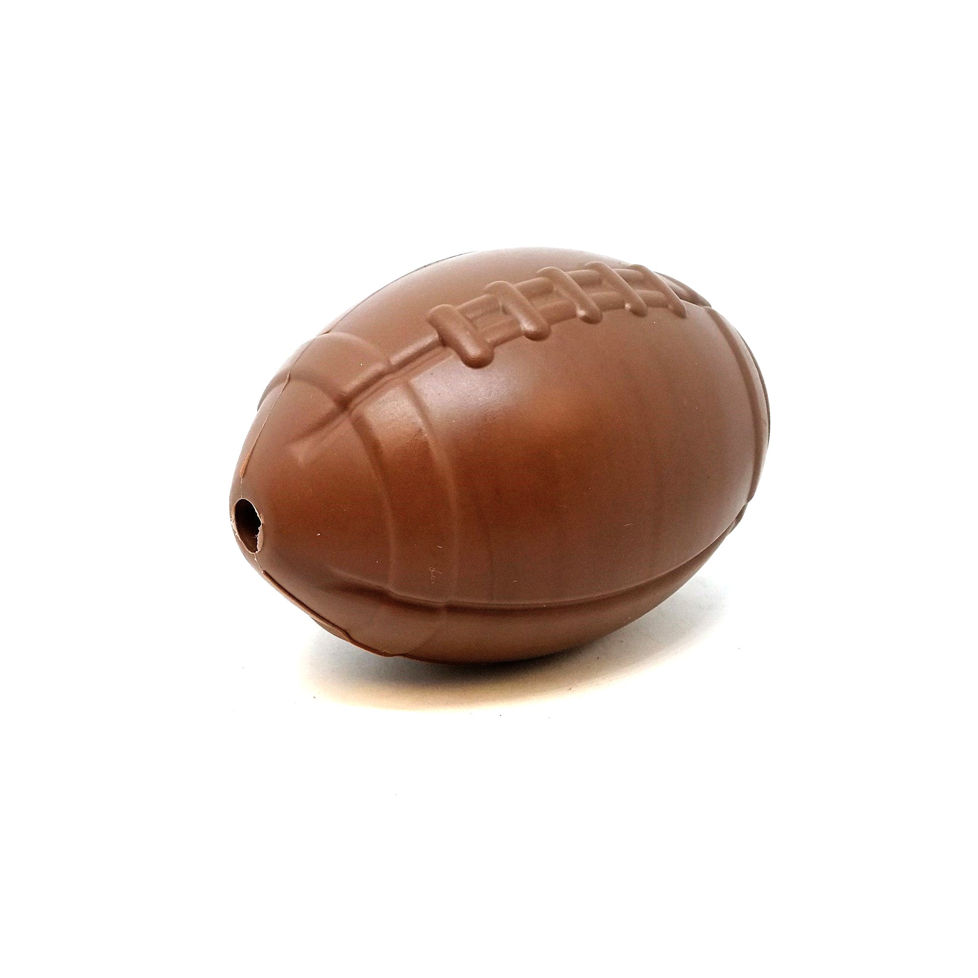 MKB Football Kauspielzeug und Leckerlispender aus haltbarem Gummi – groß – braun