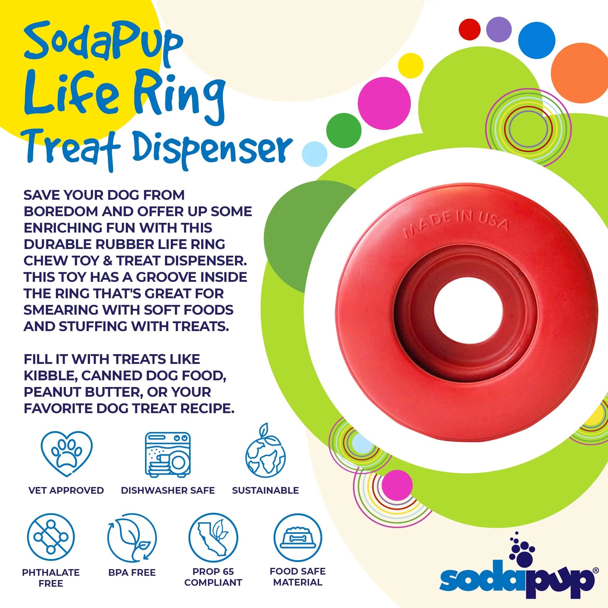 SP Life Ring Durable Rubber Chew Toy &amp; Treat Dispenser