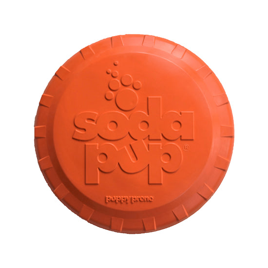 SP Bottle Top Flyer Durable Rubber Retrieving Frisbee - Orange Squeeze
